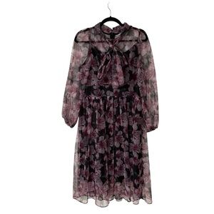 Dalia Macphee Floral dress purple  and Black